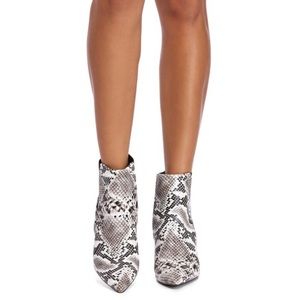 Faux Snakeskin Ankle Booties